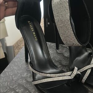 Black Rhinestone Women's Heels
